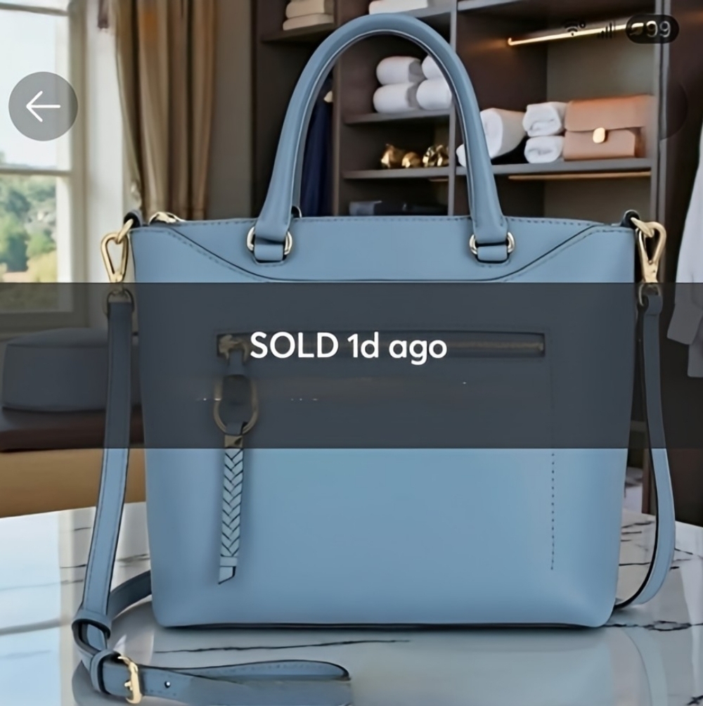 Gorgeous Unused Henri Bendel Light Blue Satchel w/ Tags + Original HB Dustbag